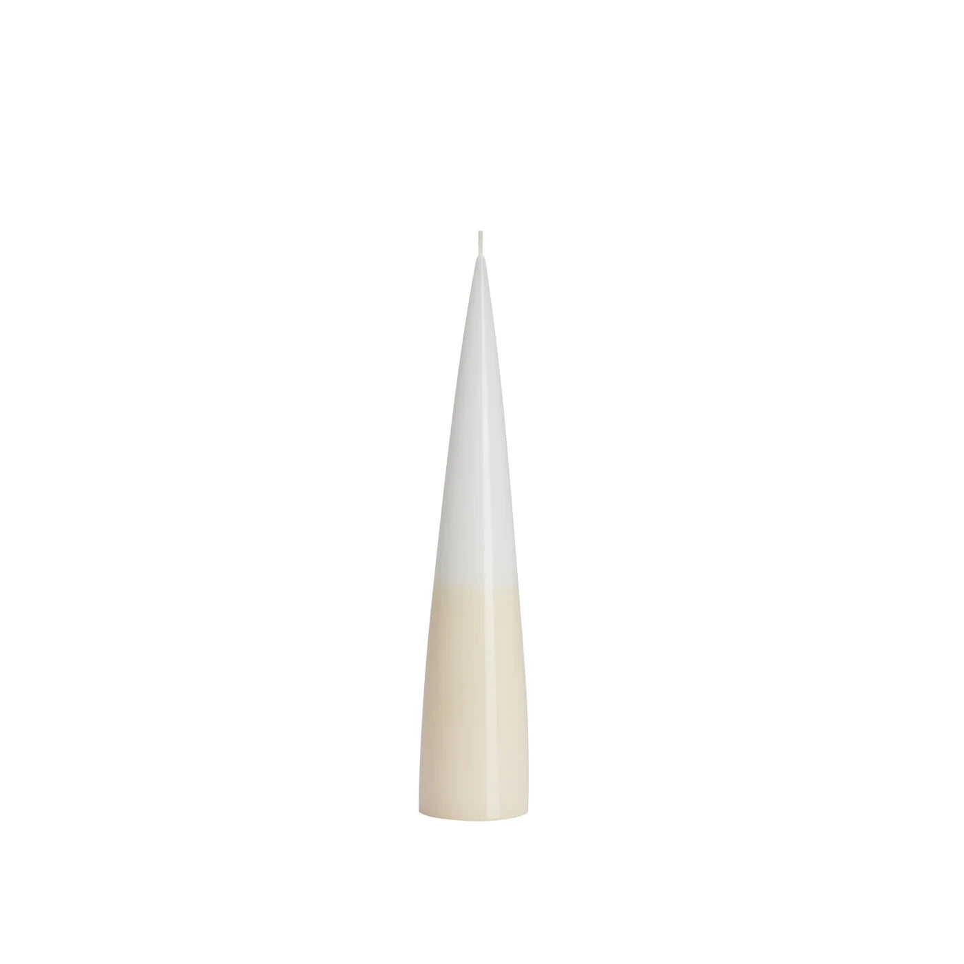 Prime Conical Two-Tone Candle - White/Ivory