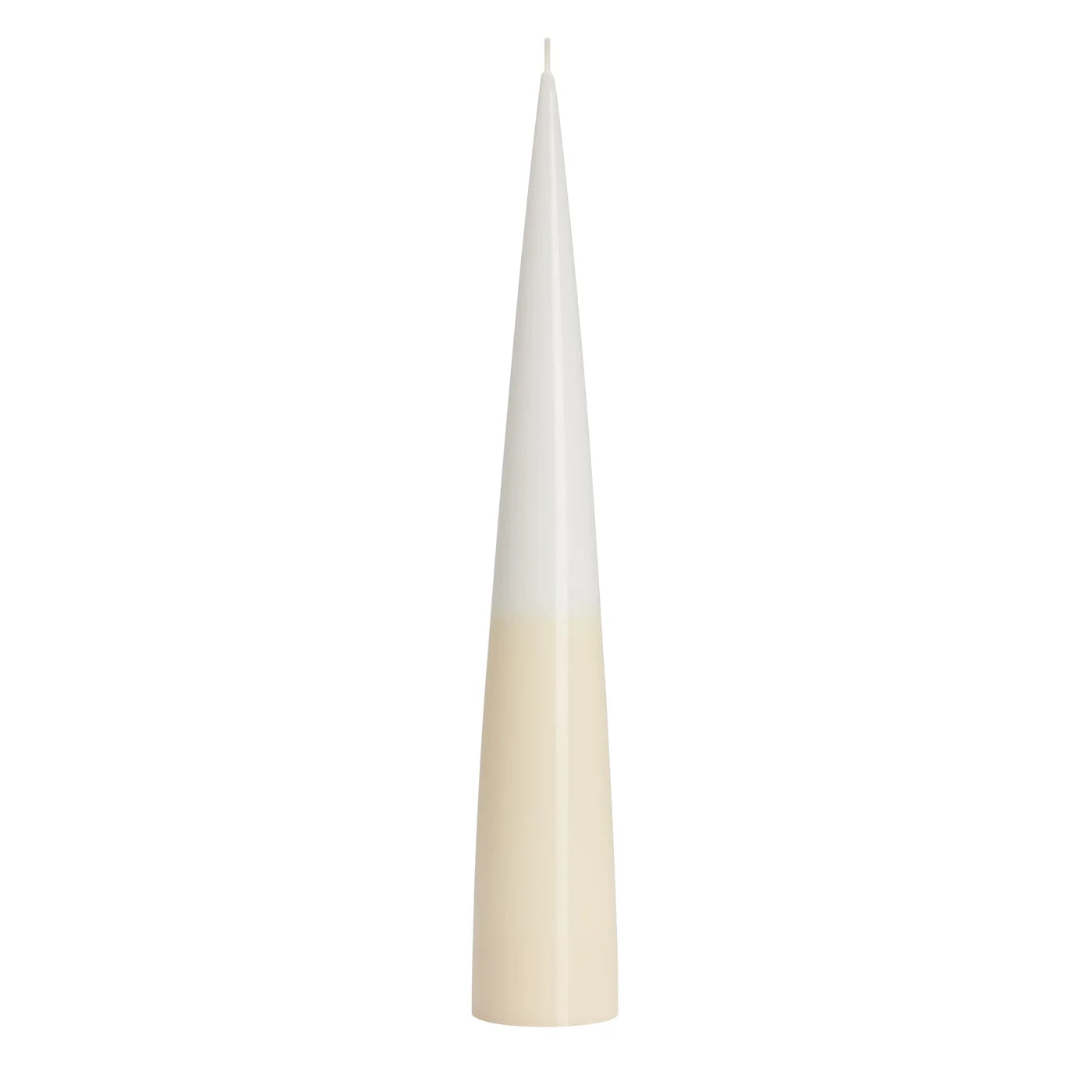 Prime Conical Two-Tone Candle - White/Ivory