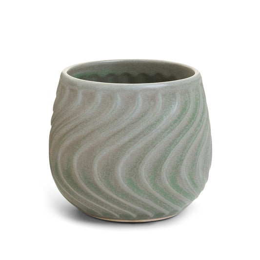 Swirl Sage Ceramic Planter Pot