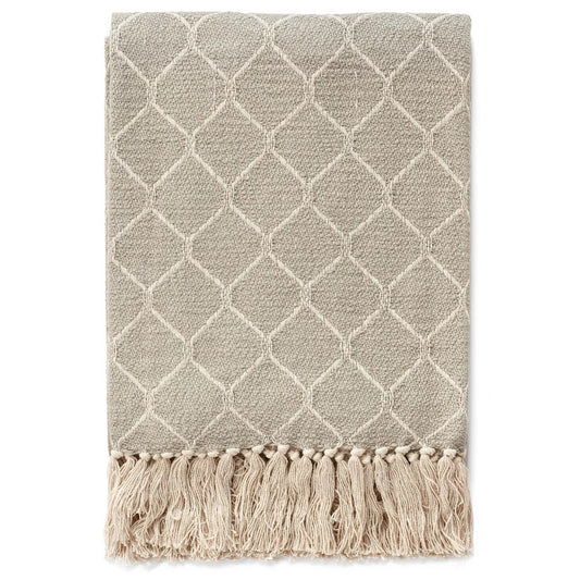 Handwoven Beige Throw