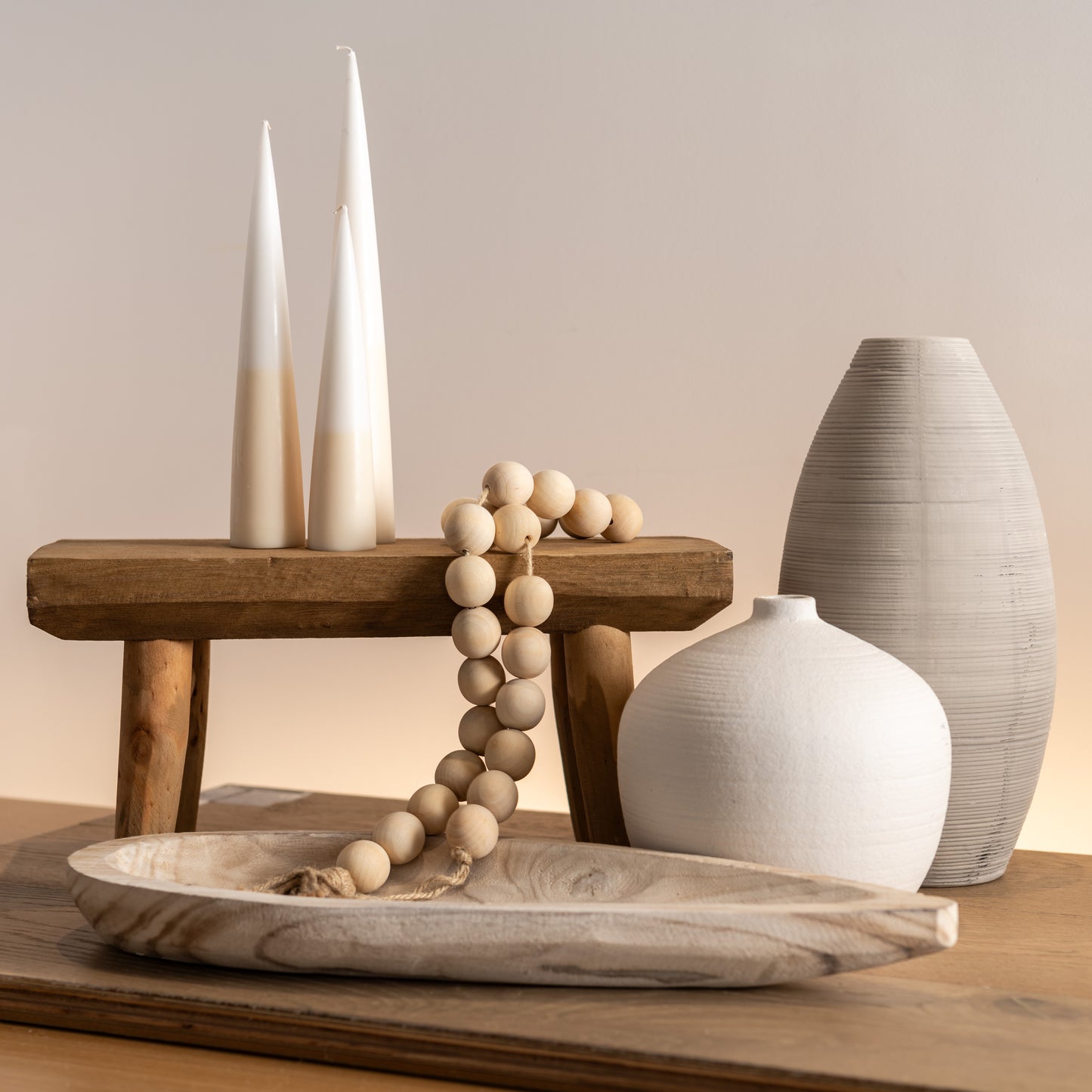 Decorative Med Stool Paulwnia Wood