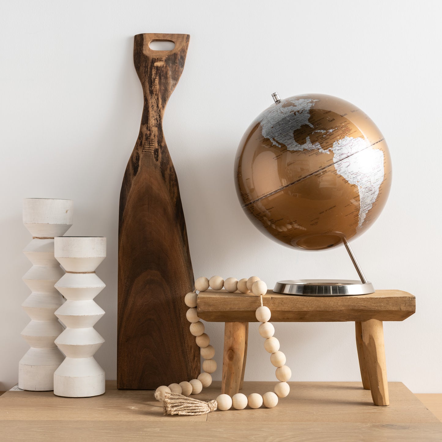 Decorative Med Stool Paulwnia Wood